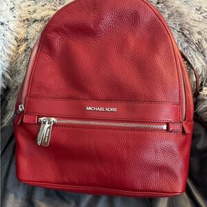 Michael Kors Kenly Large Red Backpack
